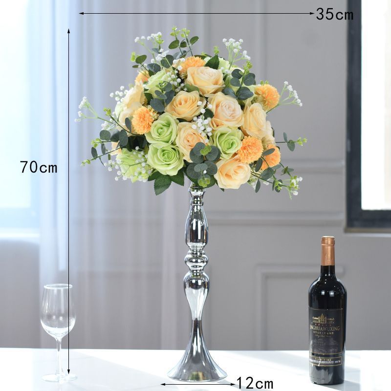 샴페인 그린 실버 꽃병