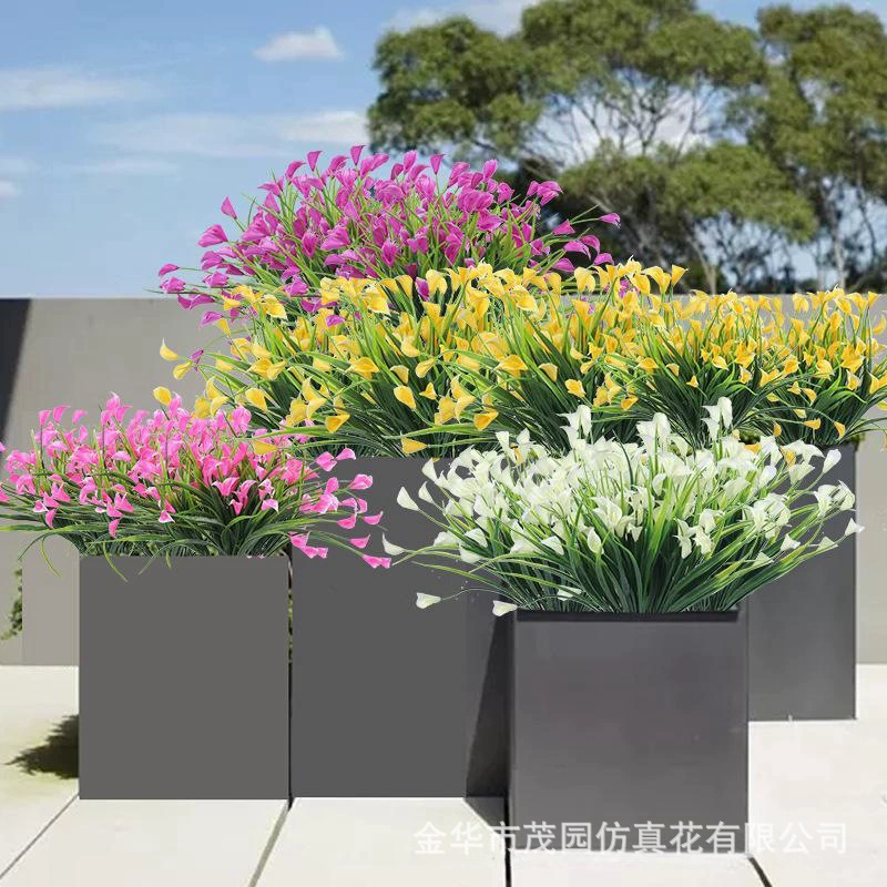 Калла Лотос имитирует пластиковый цветок анти-ультрафиолетовый искусственный поддельный цветок производитель солнцезащитный крем имитация пластиковый букет Amazon