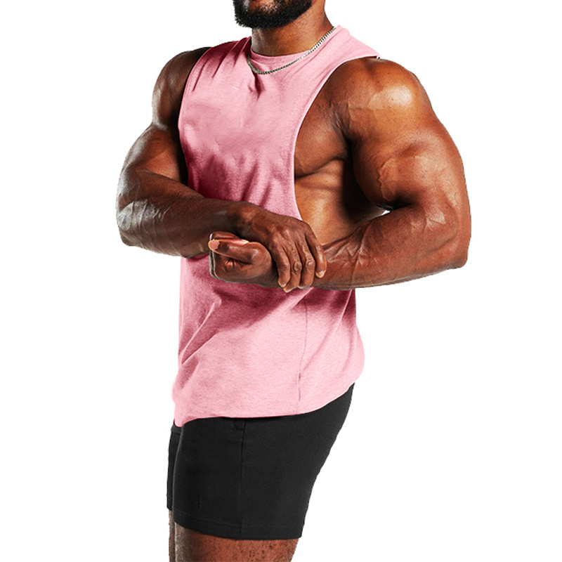 2024 Sommer Neues Fitness-Tanktop für Herren, einfarbig, sportlich, lässig, lockere Schulter-T-Shirt_voghion.com