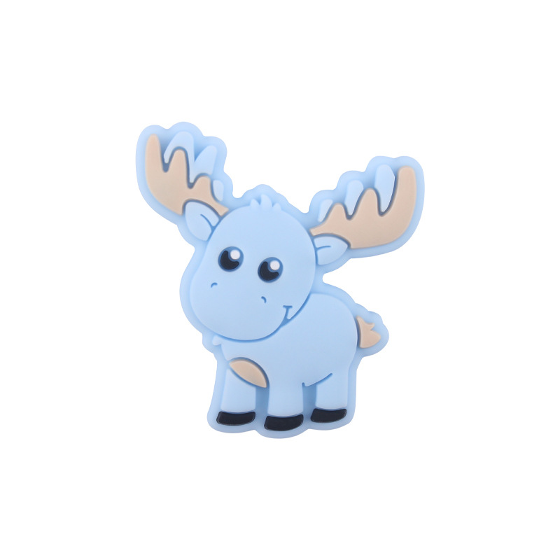 Bebé suministros de dibujos animados de silicona animal ELK mordedor creativo DIY bebé molar pezón anti-gota cadena Accesorios