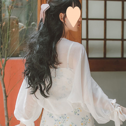 All-match, thin sun-drying cardigan for women—summer 2025 new style fairy shawl jacket to wear over slip dresses.