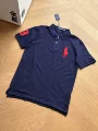 Navy blue red label