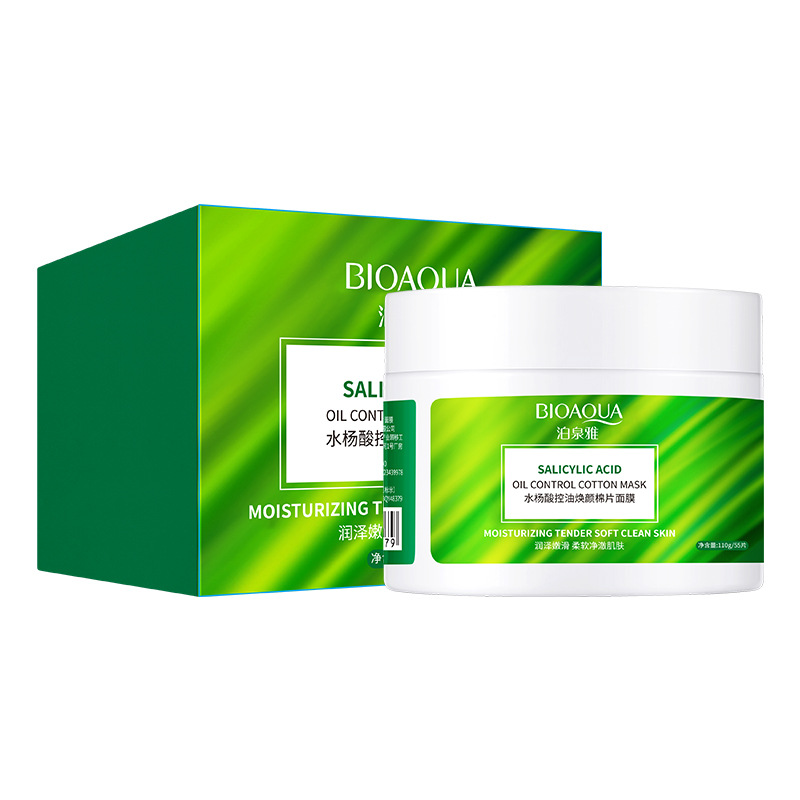 Mascarilla de algodón rejuvenecedora con control de aceite de ácido salicílico de Boquan Ya para mejorar la piel del acné y disminuir los puntos negros Mascarilla de aplicación húmeda al por mayor