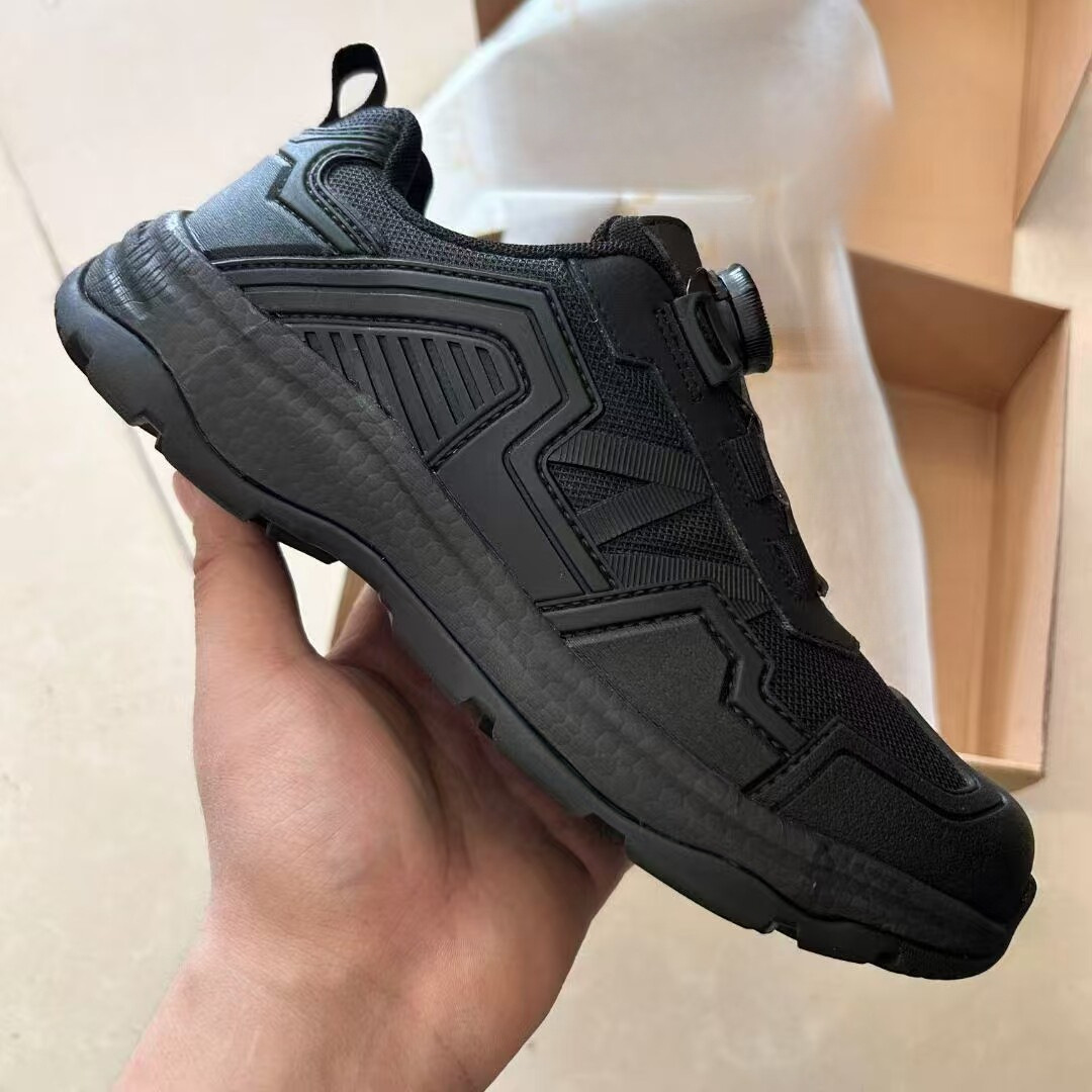 Authentic New-Style Outdoor Training Anti-Puncture Hiking For Men With Rotary Buckle, Wear-Resistant Casual Shoes, Black_vogvips.com