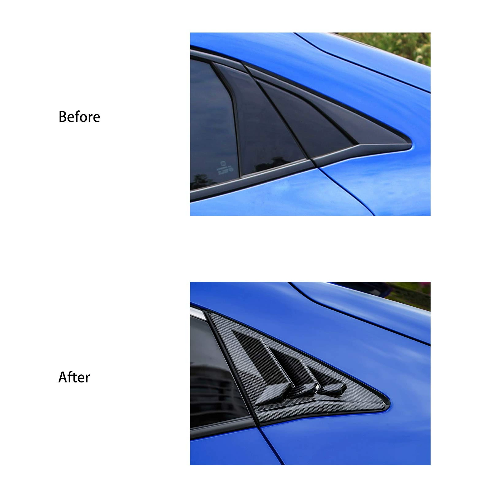 Подходит для модификации 16-21 поколения Civic после Bailland Window Dialcar Sadoractal Triangle Triangle Decoration