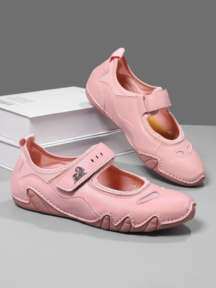 Giày Mary Jane nữ cỡ lớn kiểu thể thao thường ngày, mũi tròn, đế bằng, dán quai — 20137 Xanh đậm, 20137 màu hồng, 20137 màu xanh lá cây, 20137 màu xám chi tiết 26