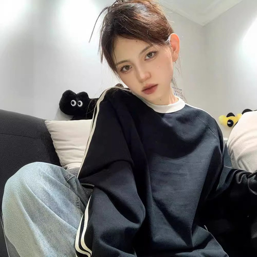 Champion Brand Triple Stripe Embossed Print Hoodie Couple Style Versatile Casual Instagram T-Shirt New Men Women Style - Custom Printing Available