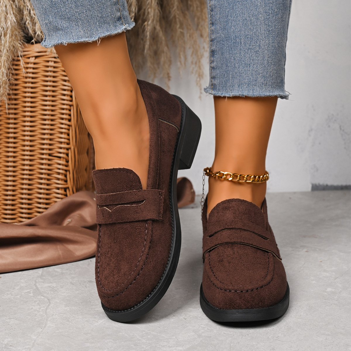 Damen-Slipper im britischen Retro-Stil, niedrig geschnitten, neue Frühlingskollektion_voghion.com
