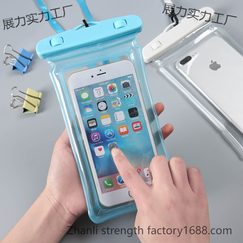 Transparent Mobile Phone Waterproof Bag Underwater Photo Touch Screen Waterproof Case with Lanyard Air Bag Swimming Rafting Mobile Phone Sealed Bag