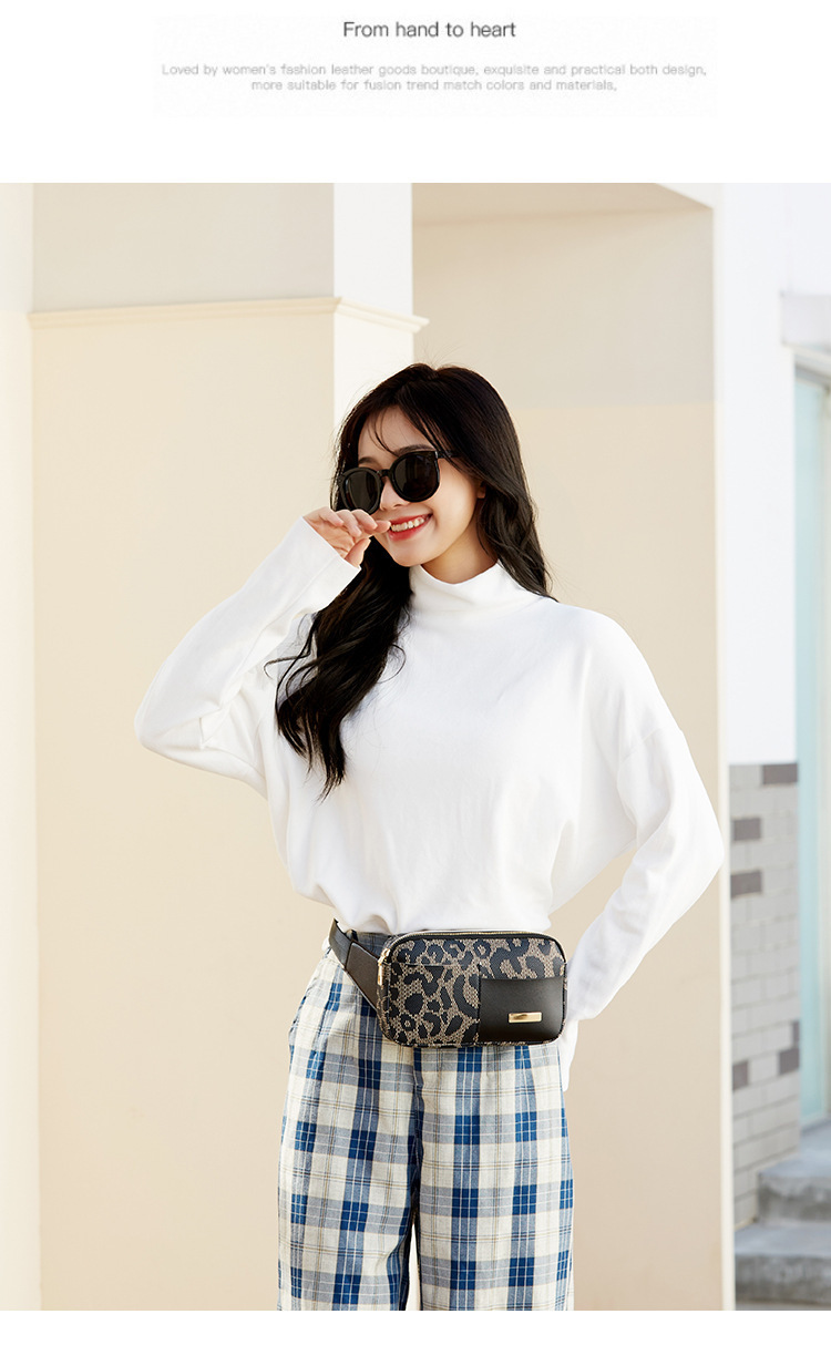 Printing Craft Small Size Women's Small All Seasons Pu Leather Printing Vintage Style Square Zipper Fanny Pack