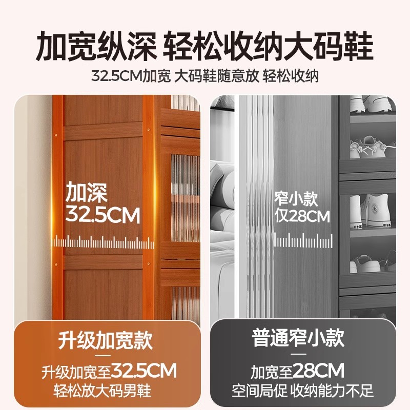 Zapatero de gran capacidad puerta de entrada para el hogar gabinete de almacenamiento de zapatos multicapa puerta de polvo transparente económica gabinete de zapatos con puerta abatida