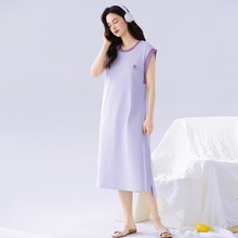 睡裙女夏季纯棉薄款无袖背心睡衣全棉家居服夏款加大码休闲可外穿