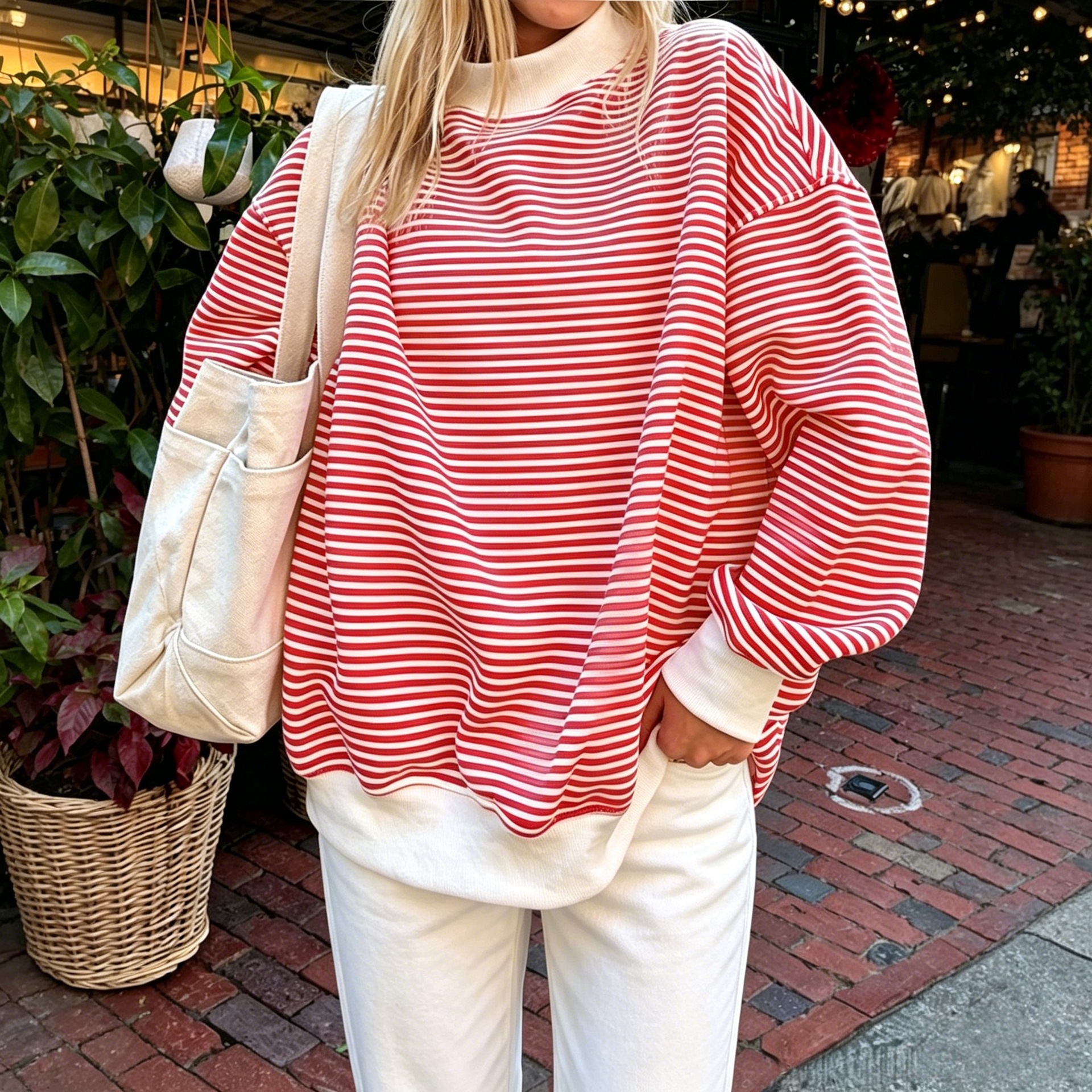 Europa y Estados Unidos transfronterizos Amazon TikTok2026 otoño y invierno nuevos productos de mujeres rayas de color contraste de cuello alto camisa casual de manga larga