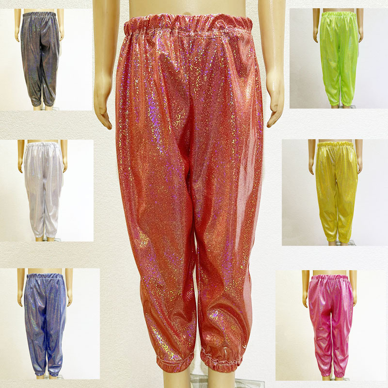 Cross-border supply fine point sequined straight trousers children adult men's and women's performance clothes stretch dancing closed pants