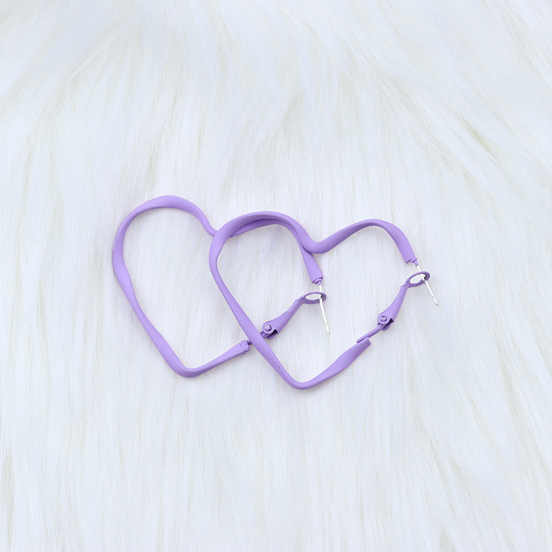 Simple Style Heart Shape Arylic Spray Paint Womenu0027S Ear Studs 1 Pair