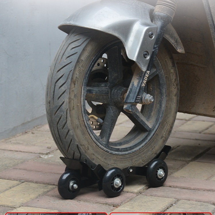 Motorcycle self-rescuer for flat tires, emergency tire booster, universal wheel device for moving vehicles, electric vehicle booster, motorcycle tow truck, vehicle mover