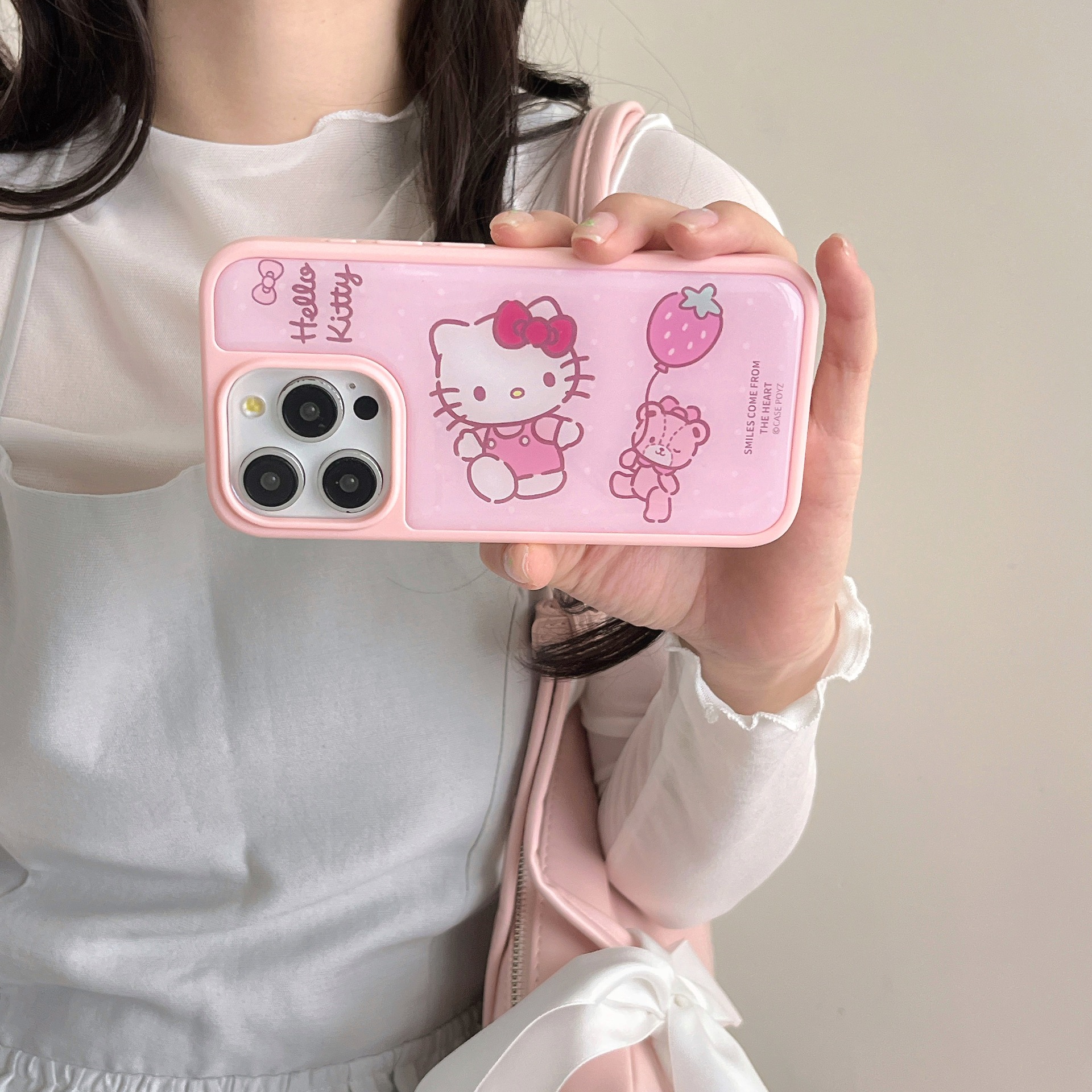 Divertido gato KT lindo de dibujos animados para Apple 16ProMax funda para teléfono móvil 15Pro nuevo 14/13 simple 15PM