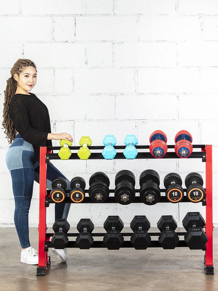 Dumbbell Rack Vertical Two-Layer Three-Layer Women's Dumbbell Barbell Combination Dumbbell Set Storage Home Fitness Equipment