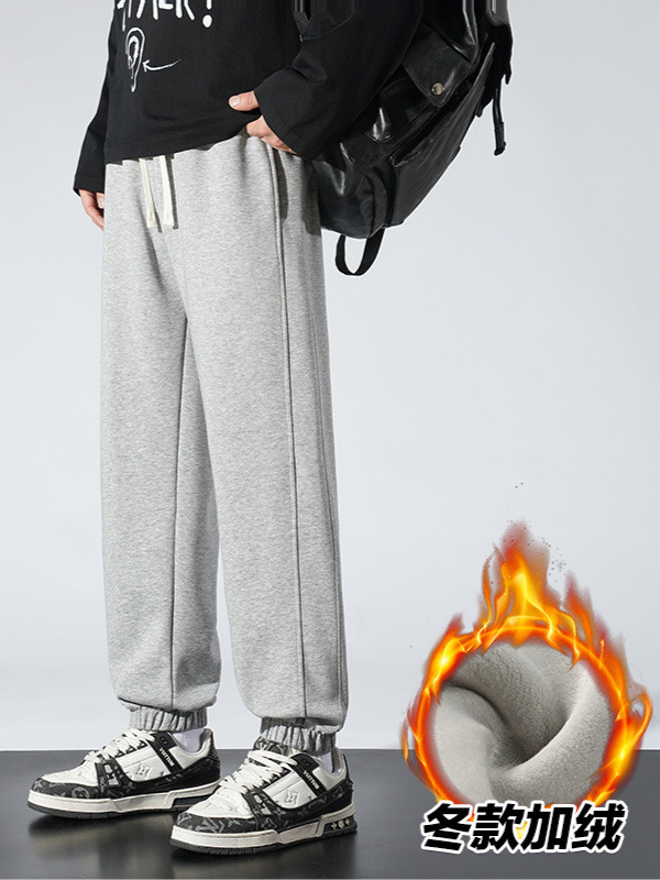 WASSUPNEST ヘビーウェイトコットン スポーツパンツ メンズ 秋冬 ジョガーパンツ メンズ アメリカンスタイル ルーズフィット スウェットパンツ トレンド カジュアルパンツ
