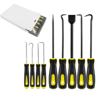 Mühərrik tənzimləmə alətləri: Removal Tool Set - yellow-9-piece-hook-set-blister-box-white-paper-box