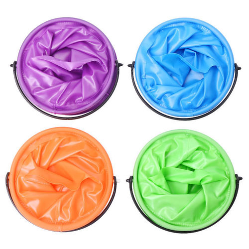 Small size with partition wash brush bucket rubber water bucket folding water bucket telescopic plastic art painting water bucket art water 