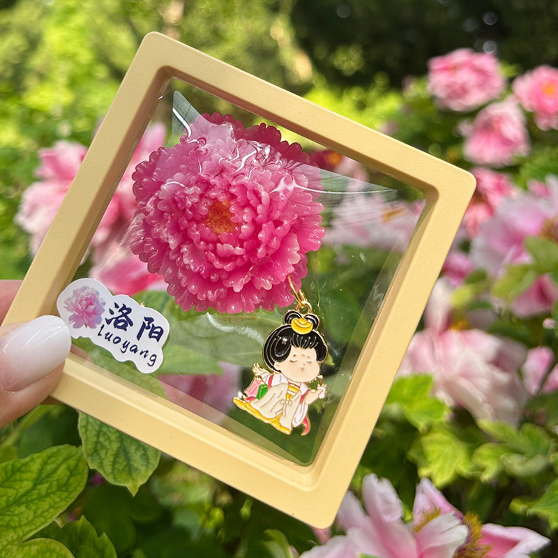 中国風洛陽市文化創造牡丹の花冷蔵庫マグネット磁気ステッカー 3 立体旅行お土産お土産|undefined
