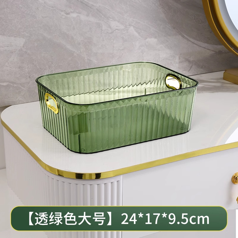 Organizador de cosméticos de lujo ligero, almacenamiento de escritorio transparente de acrílico, para snacks, mascarillas y cuidado de la piel, caja para tocador