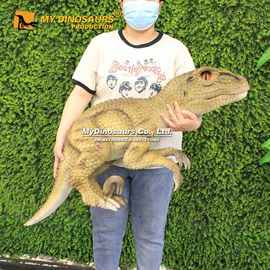 儿童玩具 仿真软胶半自动发声恐龙玩偶 手操迅猛龙手偶表演道具