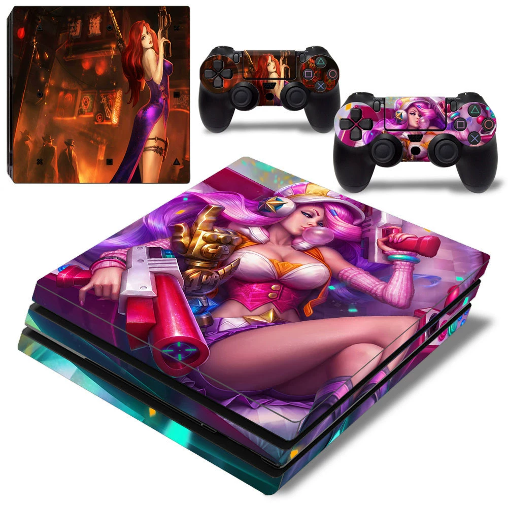 PS4 Pro игровая приставка набор наклеекFull body цветные стикеры крафт тема, легко наносится без клея