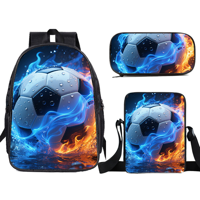 Mochila de fútbol para estudiantes de primaria, bolsas de bolsillo simples, mochila infantil de gran capacidad, mochila impresa D-Made