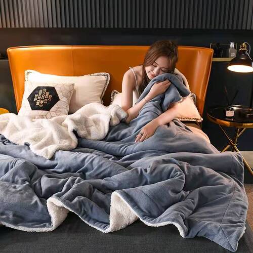Double layer blanket thickened coral velvet winter sherpa blanket 5060 cross-border exclusive flannel composite blanket dropshipping