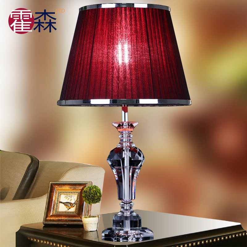 European Creative Simple Modern Living Room Bedroom Bedside Study Remote Control Small Crystal Table Lamp Wedding Celebration Warm Dimming