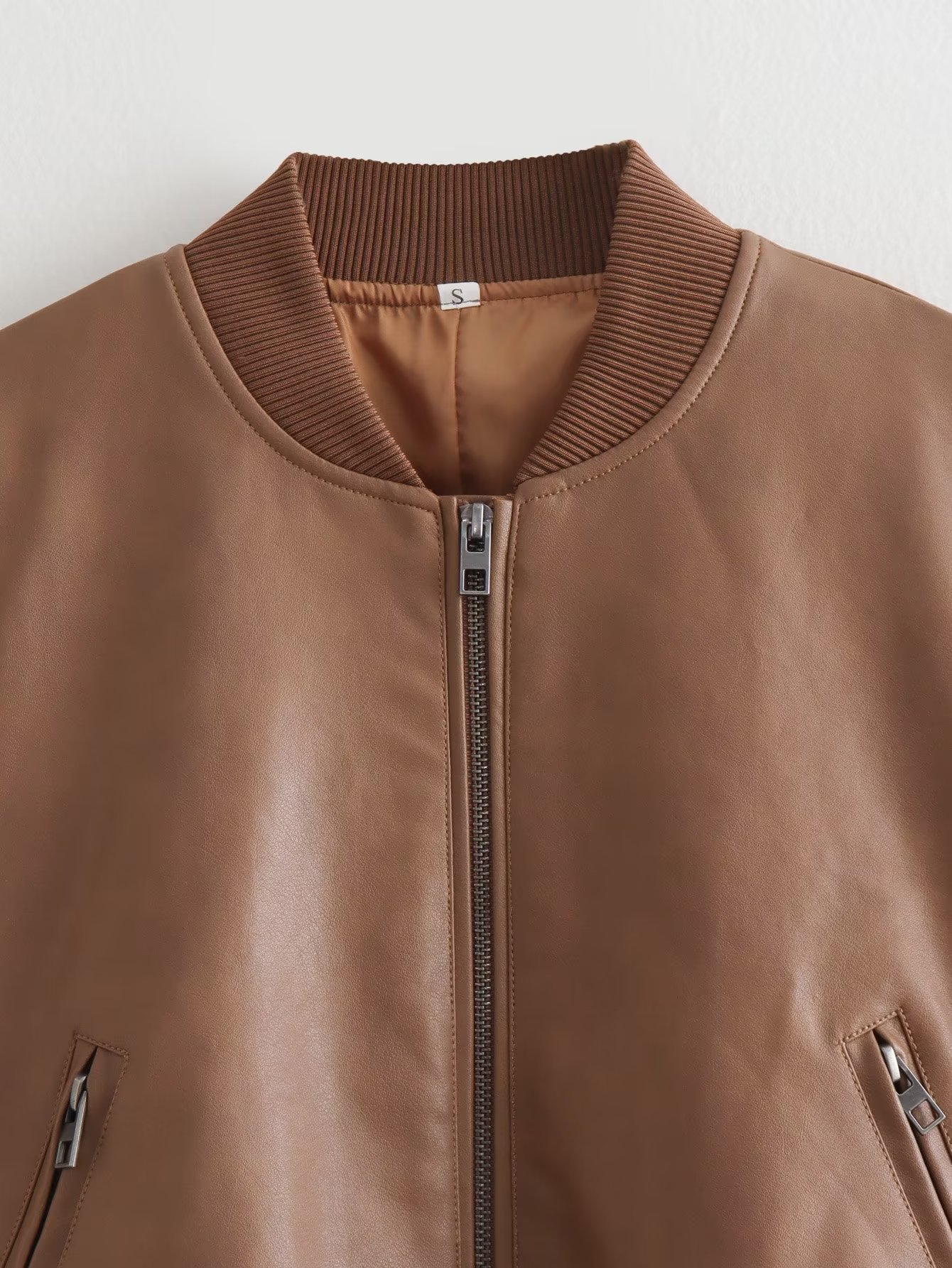 Title 7, Chaqueta Corta de PU para Mujer Elegante y Vers...