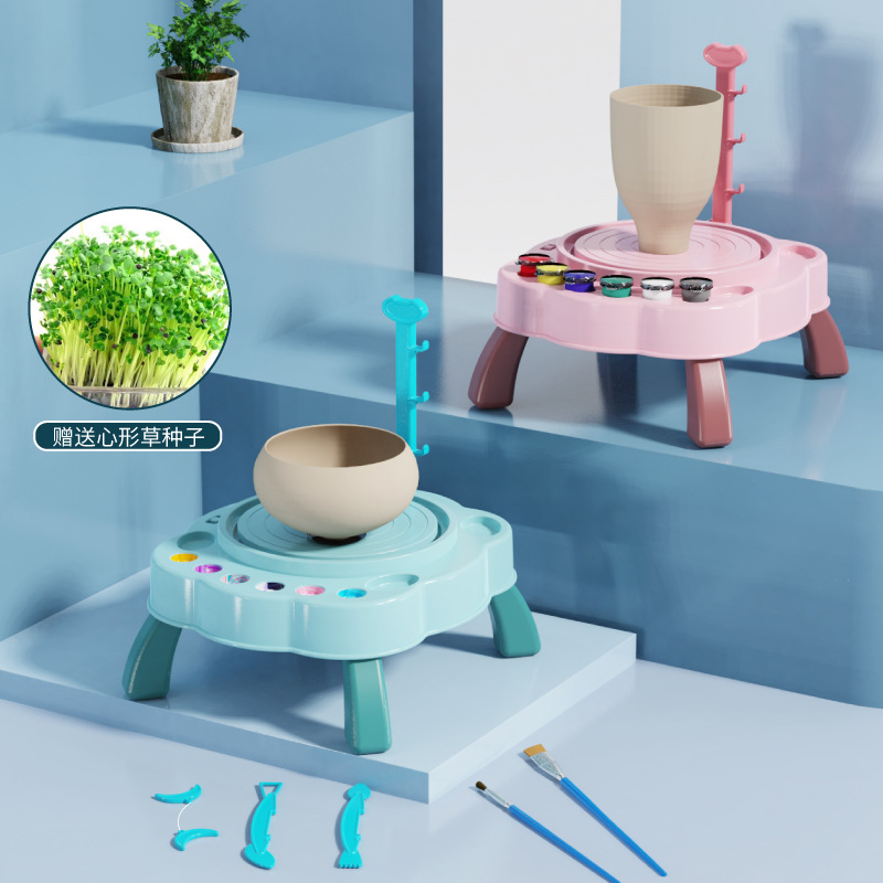 Children's pottery machine handmade DIY painted coloring soft clay toy set for girls elementary school students 6