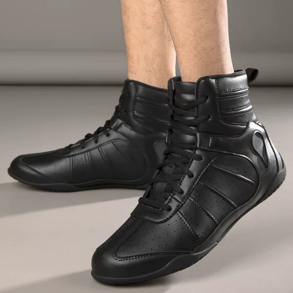 Boxing Shoes for Men, Wrestling Shoes, High-Top Fighting Training Shoes, Long Boots, Muay Thai Fighting Shoes, Fitness and Sparring Shoes for Men and Women
