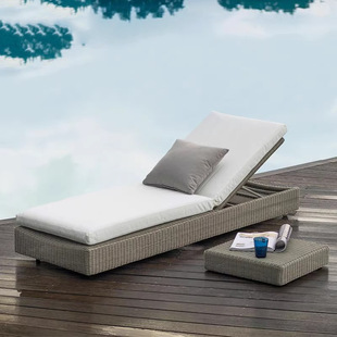 Outdoor Bed Swimming Pool Open-Air Beach Chair Leisure Lounge Chair Villa Garden Bed Outdoor Rattan Custom Furniture