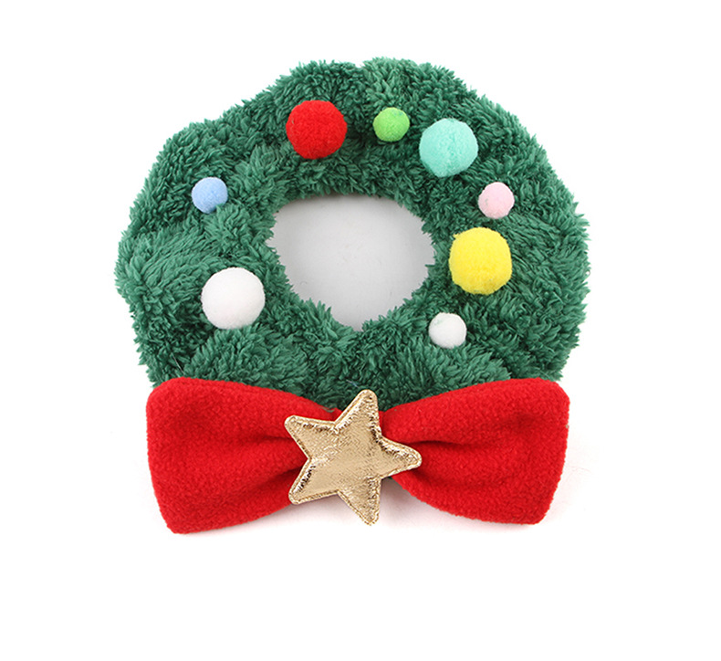 Hund julhalsband katt halsduk söta fototillbehör Teddy Bichon Pomeranian halsduk husdjur haklapp huvudbonader_voghion.com