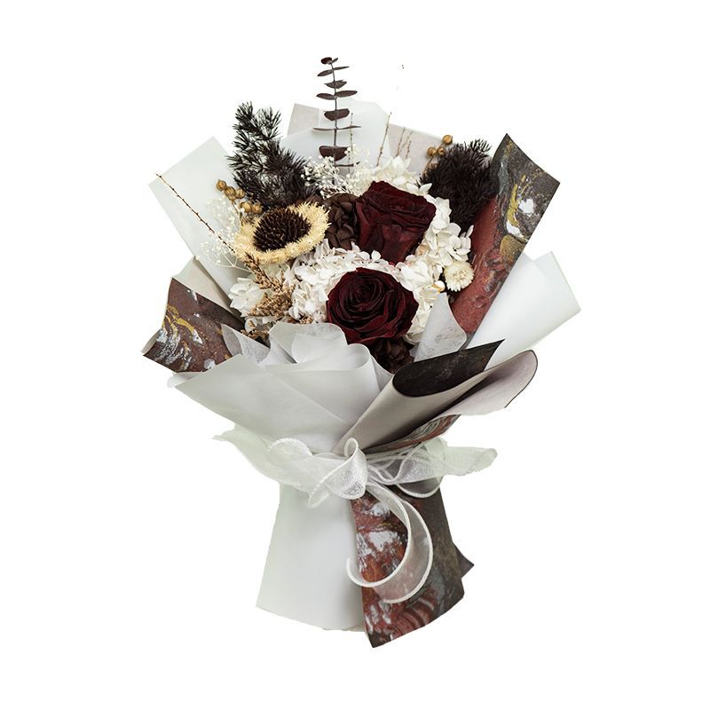 Ramo de rosas preservadas, producto terminado, decoración, regalo de San Valentín para novia, regalo de cumpleaños de alta gama, ramo de flores preservadas hecho a mano