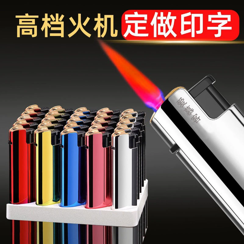 50 металлическая ветрозащитная Зажигалка высокого класса рекламная оптовая продажа одноразовая Зажигалка на заказ для печати