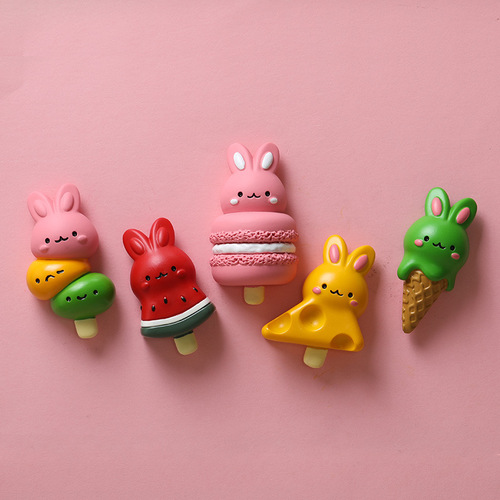Man Little Rabbit Second Generation Rabbit Three-dimensional Refrigerator Magnet Wholesale Magnet Resin Magnet Cartoon Food Toy DIY Decoration