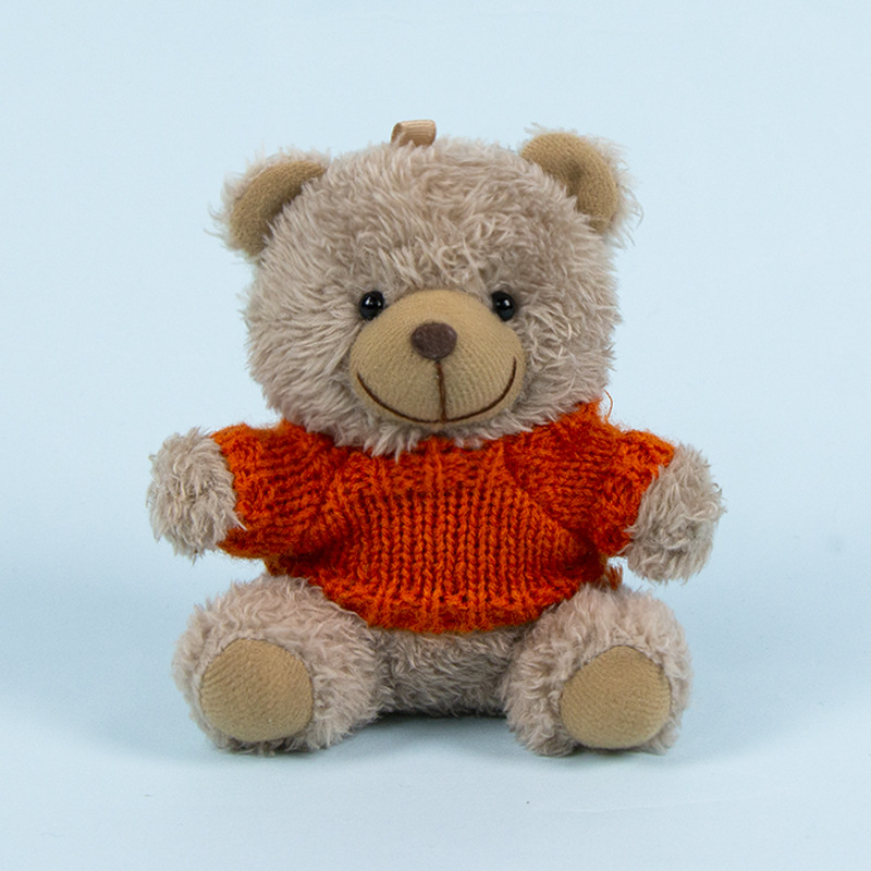 Lindo osito llavero colgante regalo creativo muñecas de peluche vestidas osito de peluche colgante de mochilas escolares para parejas