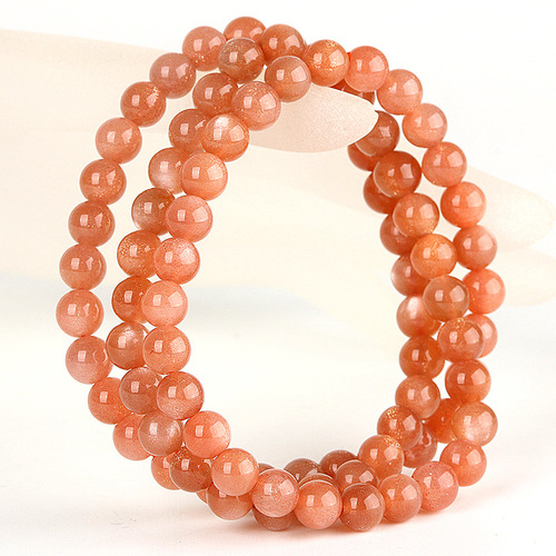 Natural Orange Moonstone Bracelet, Sunstone and Gold Sand Eye Bracelet with Three Extra Beads, Orange Moonstone Bracelet