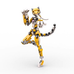 Moc積み木互換レゴモデル小粒天使機娘虎女型機甲機動戦士ロボット