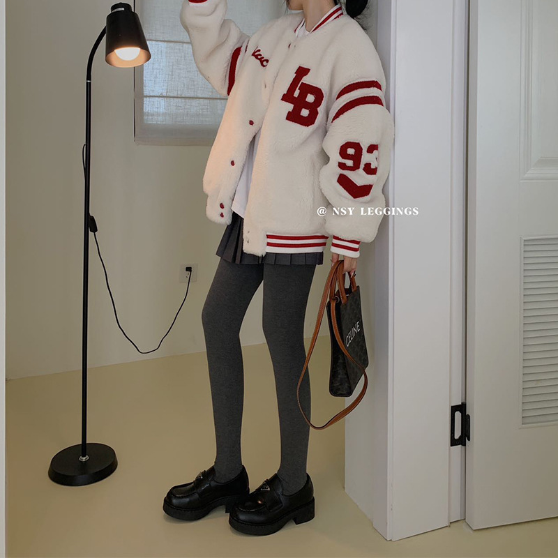 秋冬新款竖条纹加绒不掉档打底裤袜女高腰收腹微压显瘦保暖连裤袜|undefined