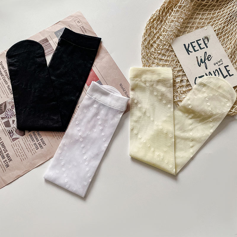 Calcetines de pantorrilla de las mujeres JK estilo de verano fino transparente calcetines altos ins Colegio estilo sexy calcetines al por mayor