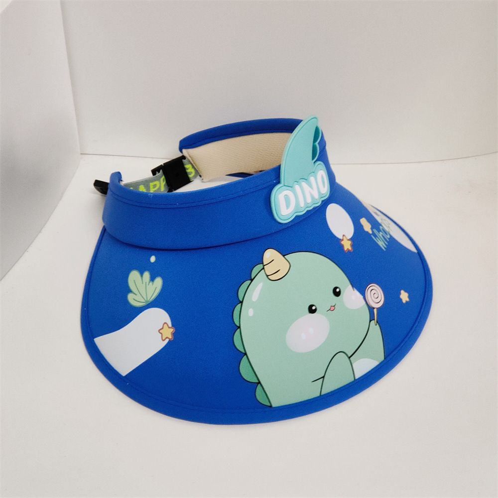 Niños de verano dibujos animados dinosaurio sombrilla exterior protección solar grandes aleros lindo sombrero de techo vacío protección UV sombrero de sol