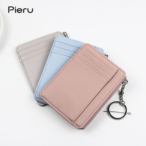 New Arrival Casual Zipper Card Holder with Lychee Grain, Multiple Card Slots, and Double-Sided Design—Ultra-Thin Coin & Card Organizer for Driver’s ID