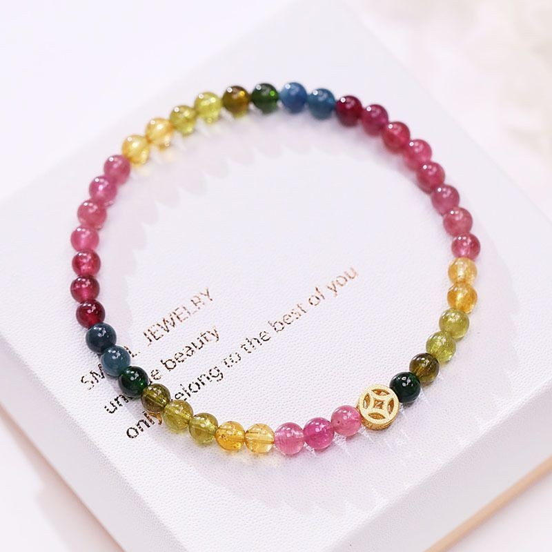 Tourmaline coin bracelet