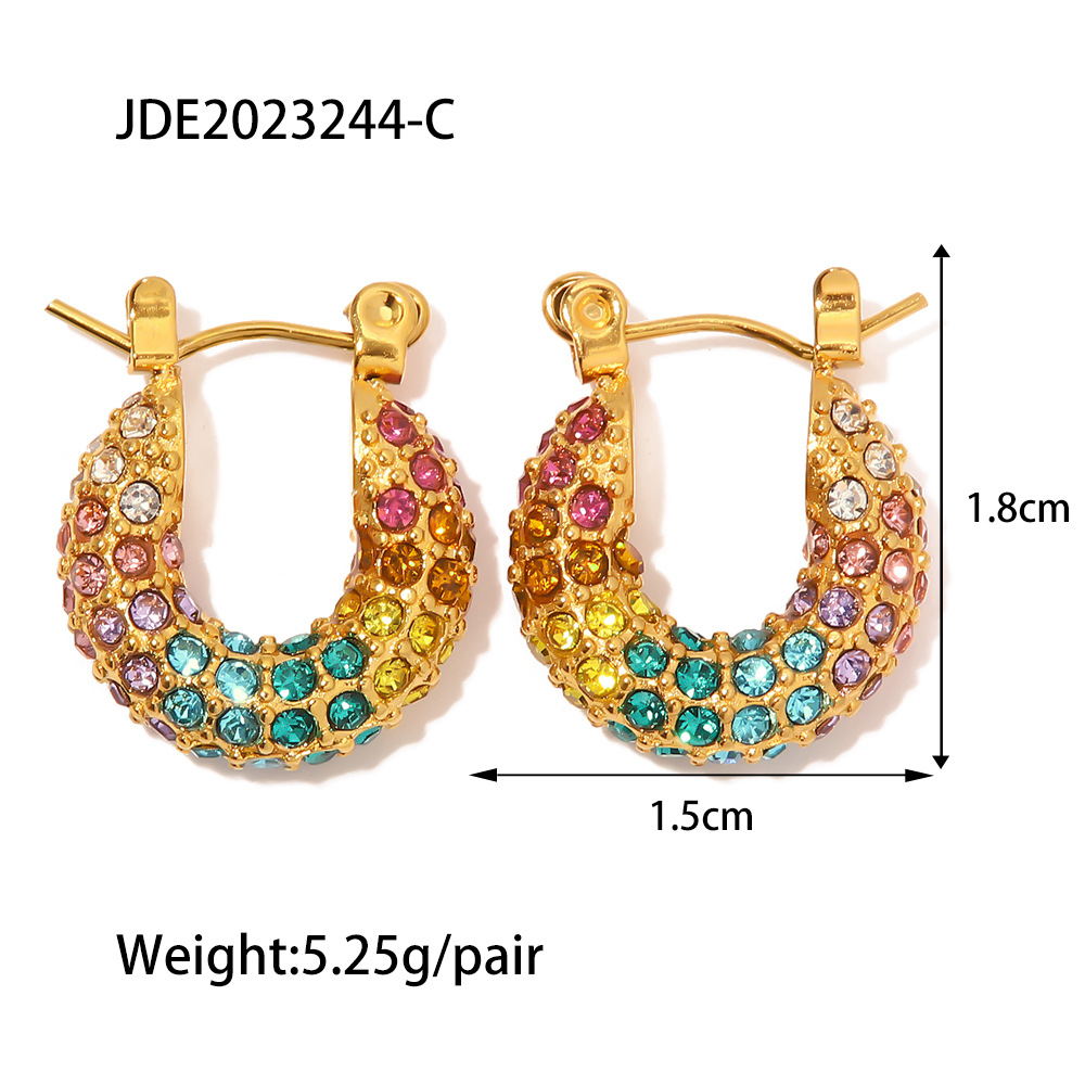 Title 2, Brincos Ins18K banhados a ouro com diamantes co...