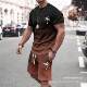2024 new 3D digital Amazon ebay men's summer short sleeve shorts sports leisure suit in stock